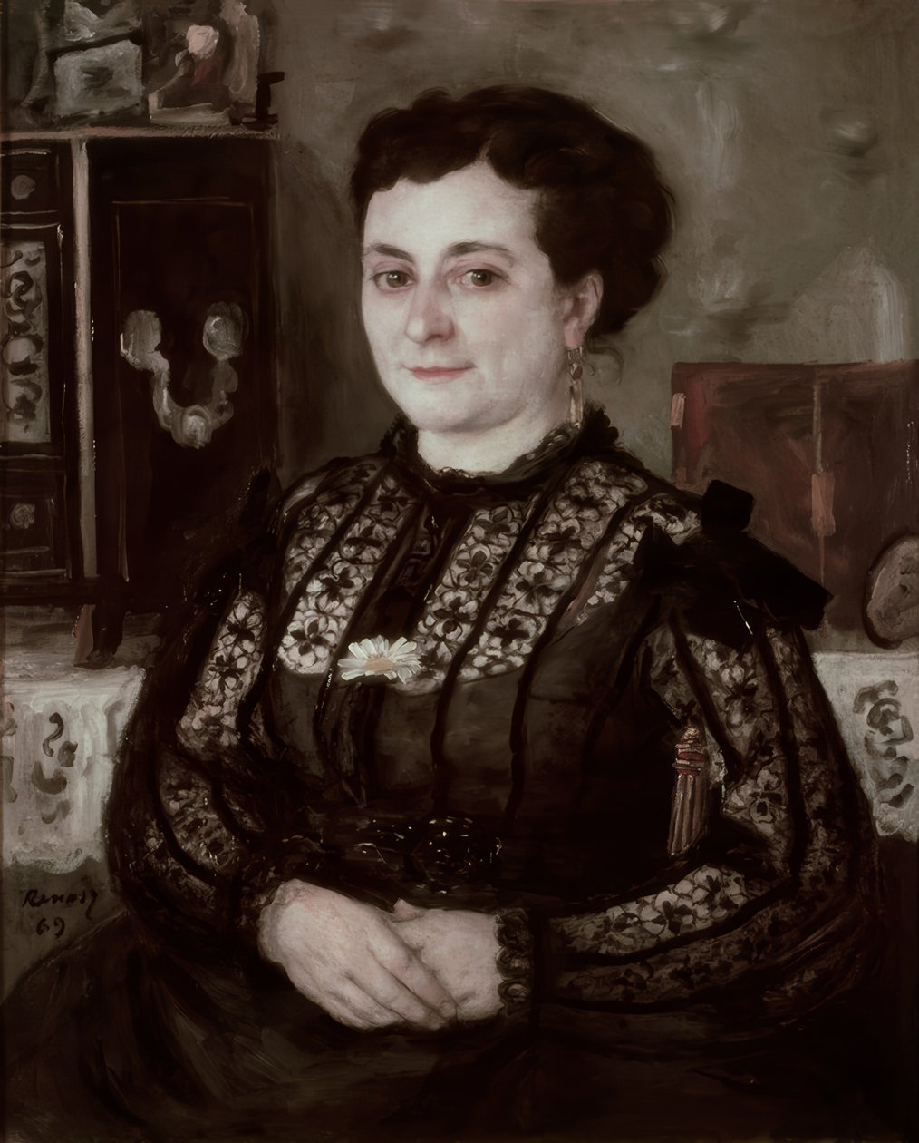 Žena s živůtkem Chantilly od Pierre Auguste Renoir
