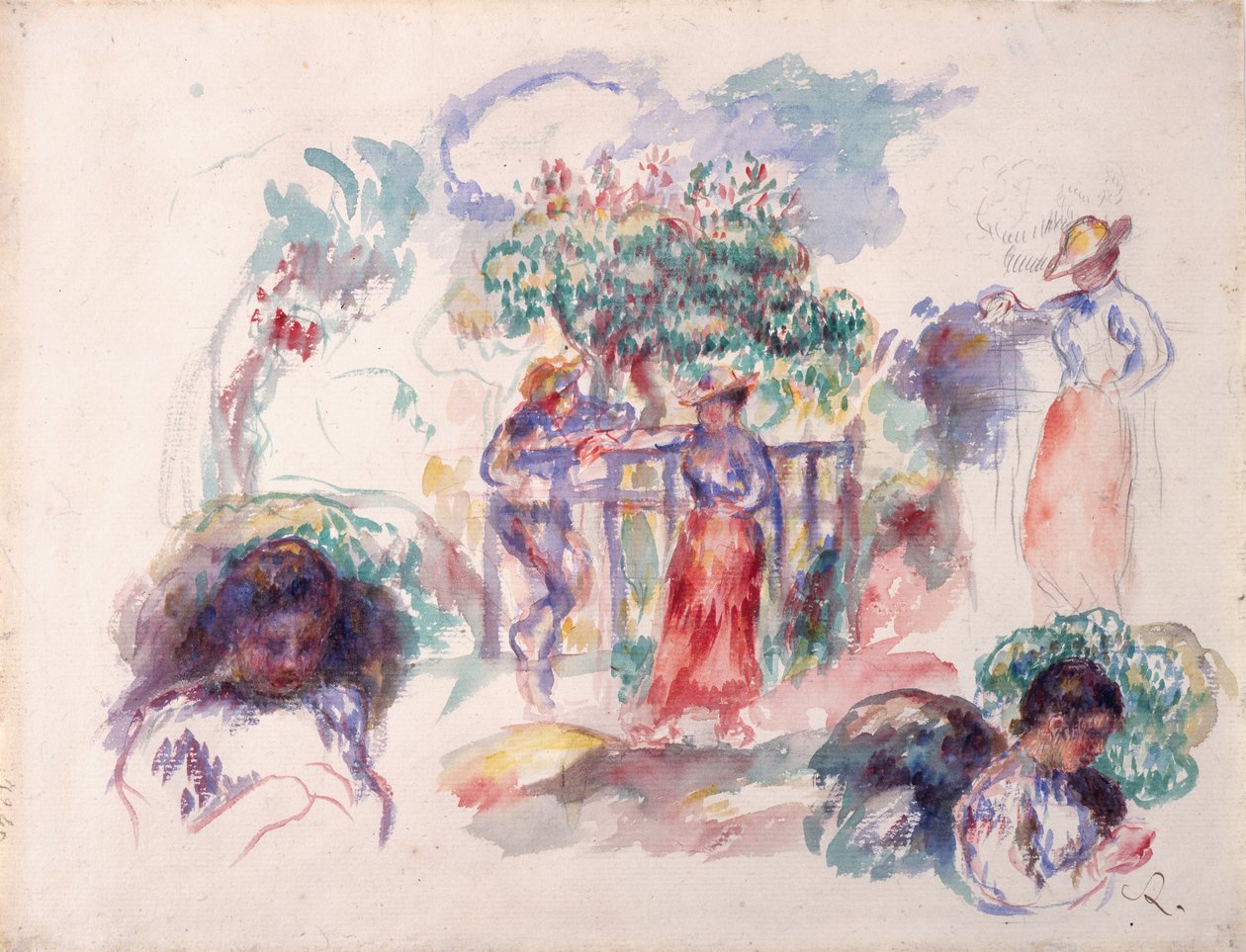 Postavy pod stromem, 1880-82. od Pierre Auguste Renoir