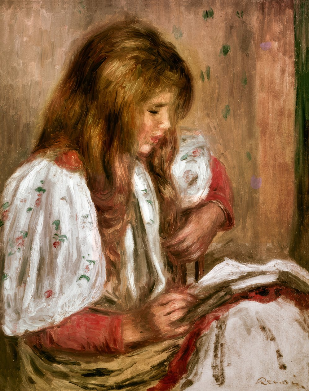 Dívka v bílém od Pierre Auguste Renoir