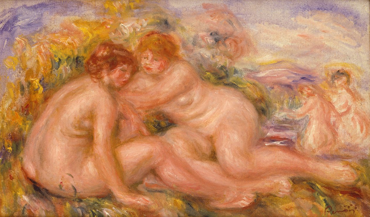 Čtyři lazebníci (olej na plátně) od Pierre Auguste Renoir