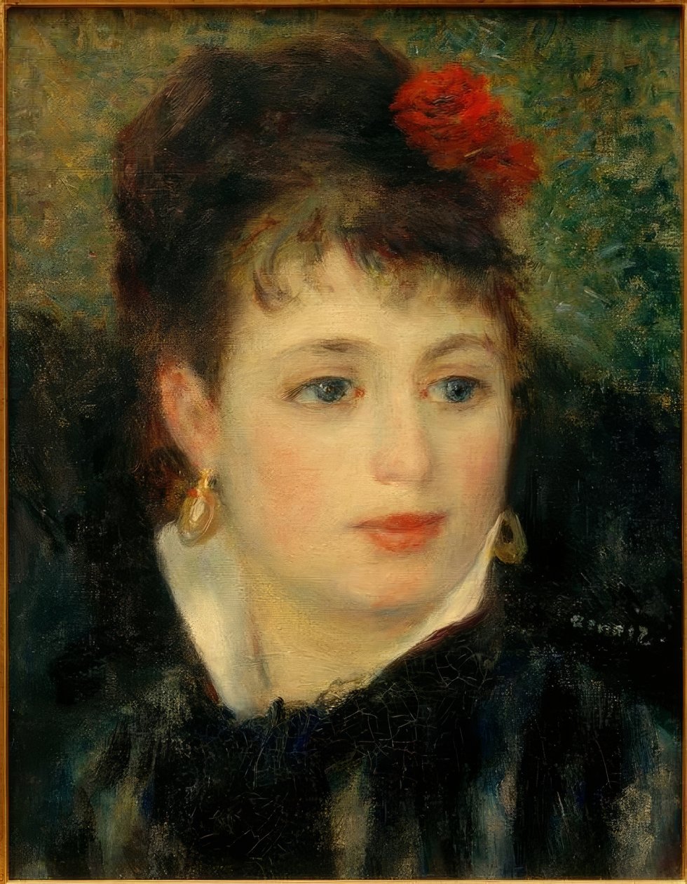 Žena s růží od Pierre Auguste Renoir