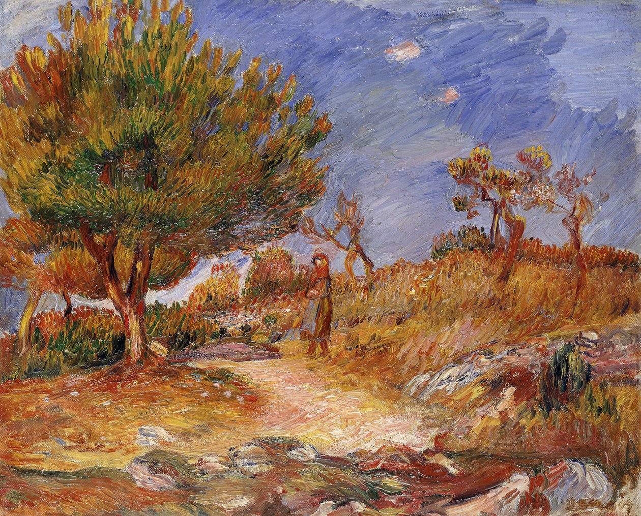 Dívka na cestě; Mladá dívka na cestě, kolem 1882-83 od Pierre Auguste Renoir