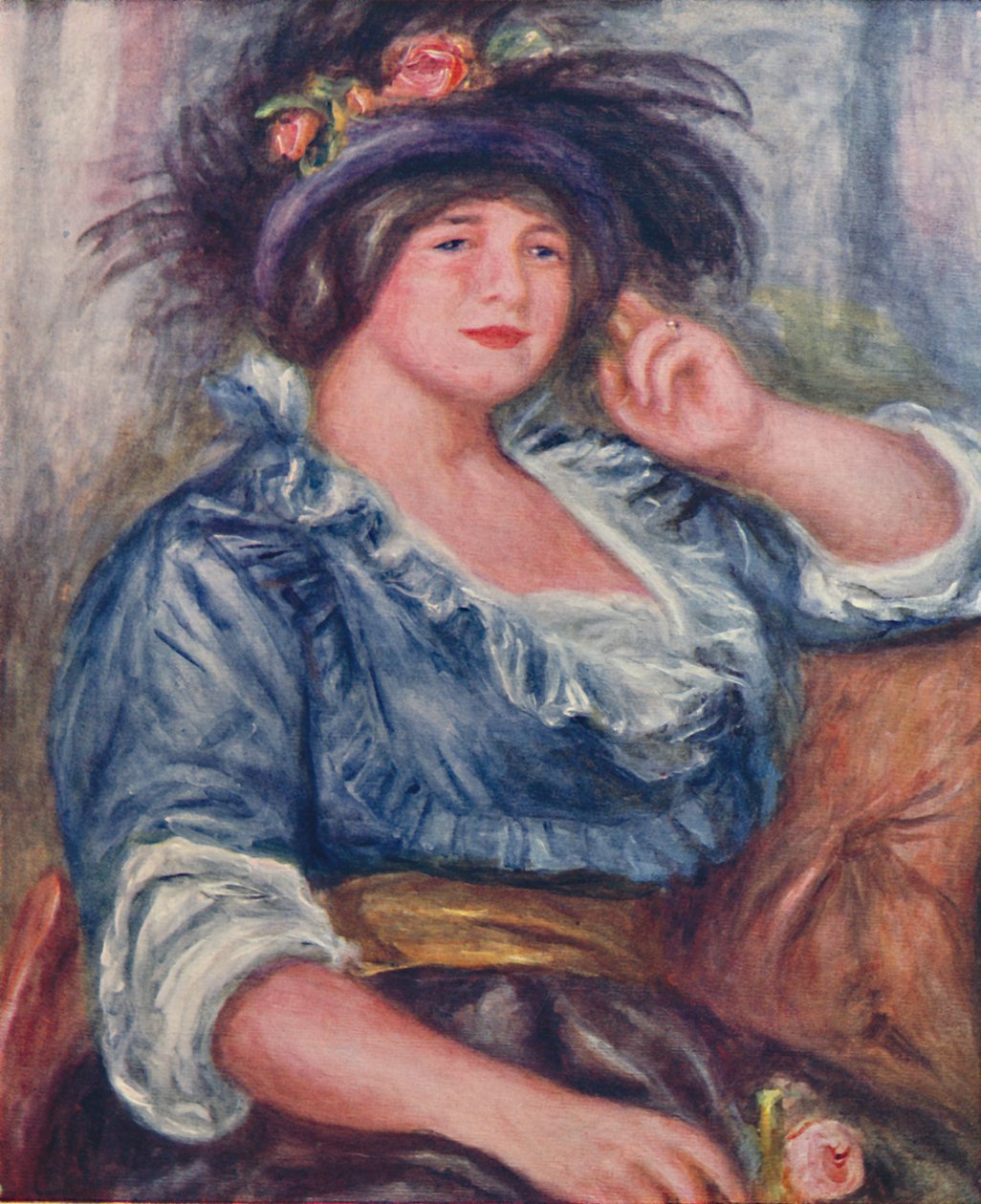 Dívka s růží, 1913, 1923 od Pierre Auguste Renoir