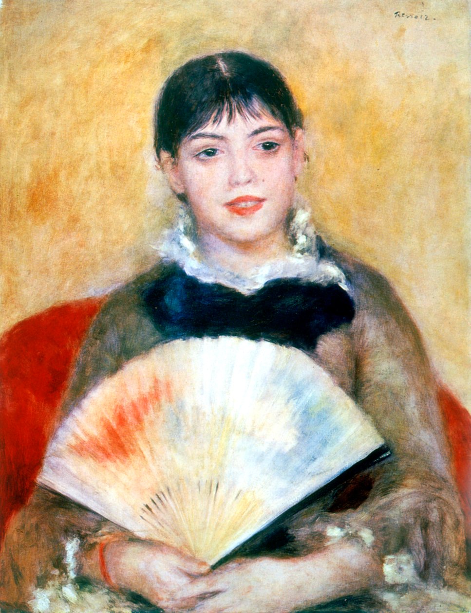 Dívka s ventilátorem, 1881 od Pierre Auguste Renoir