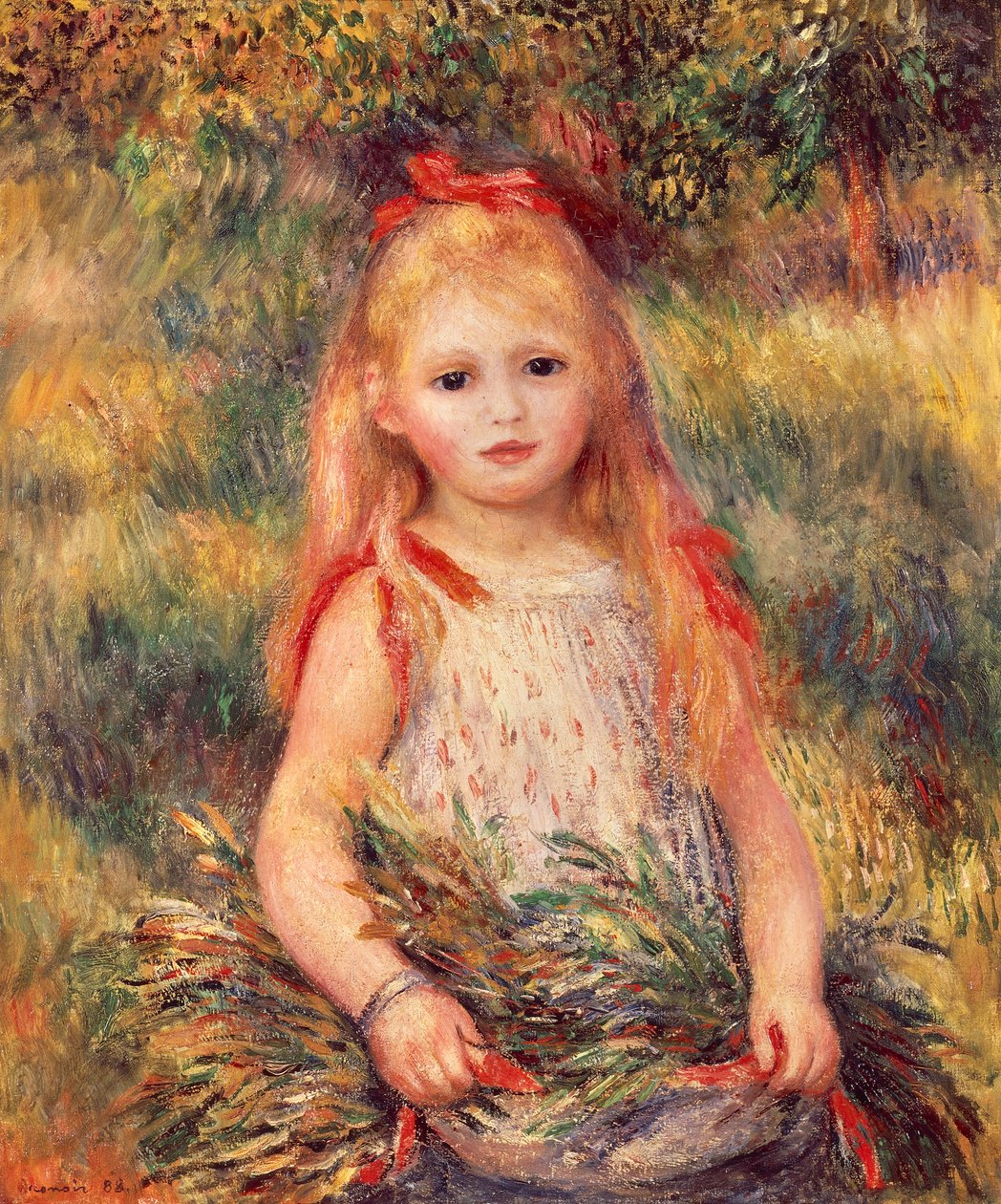 Dívka se snopem kukuřice od Pierre-Auguste Renoir (1841-1919), olej na plátně, 65x54 cm od Pierre Auguste Renoir