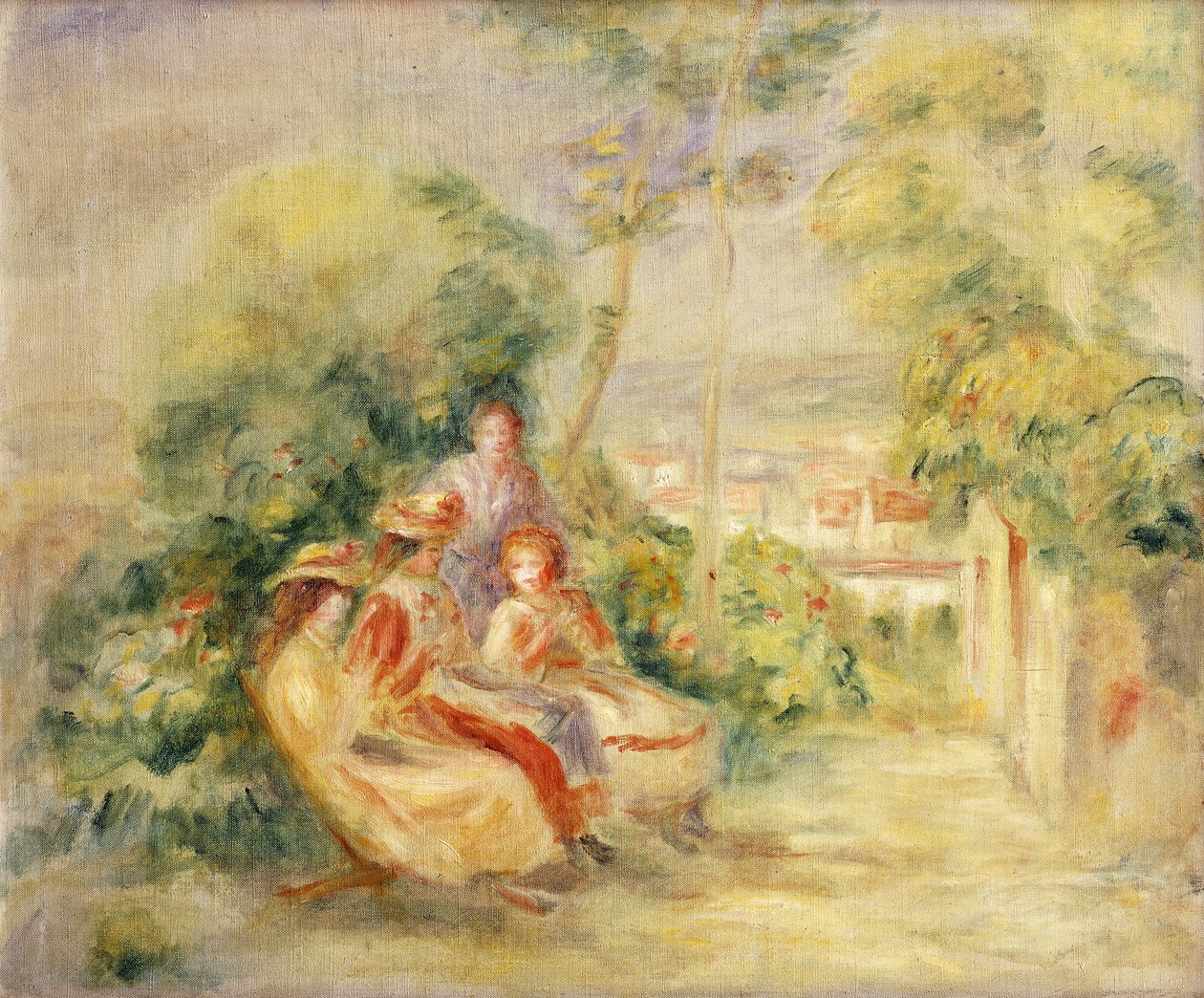 Dívky v zahradě; Dívky v zahradě, c. 1895 od Pierre Auguste Renoir