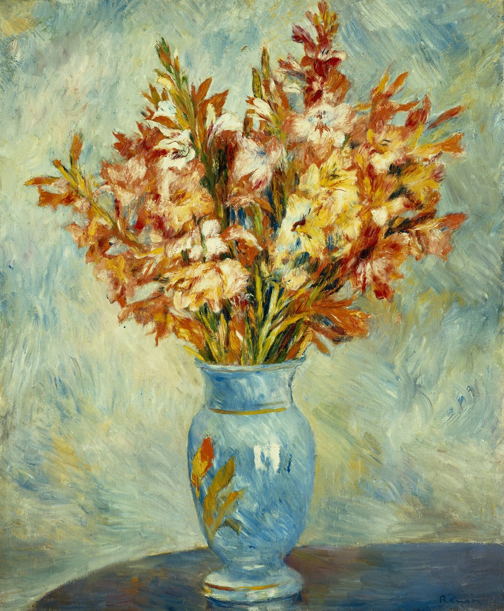 Mečíky v modré váze; Mečík v modré váze, 1884 od Pierre Auguste Renoir