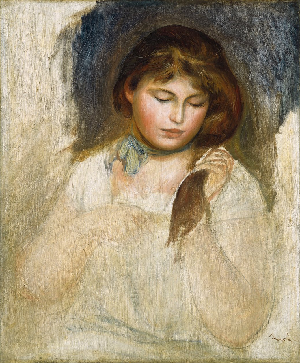 Hlava Gabrielle, 1895 od Pierre Auguste Renoir
