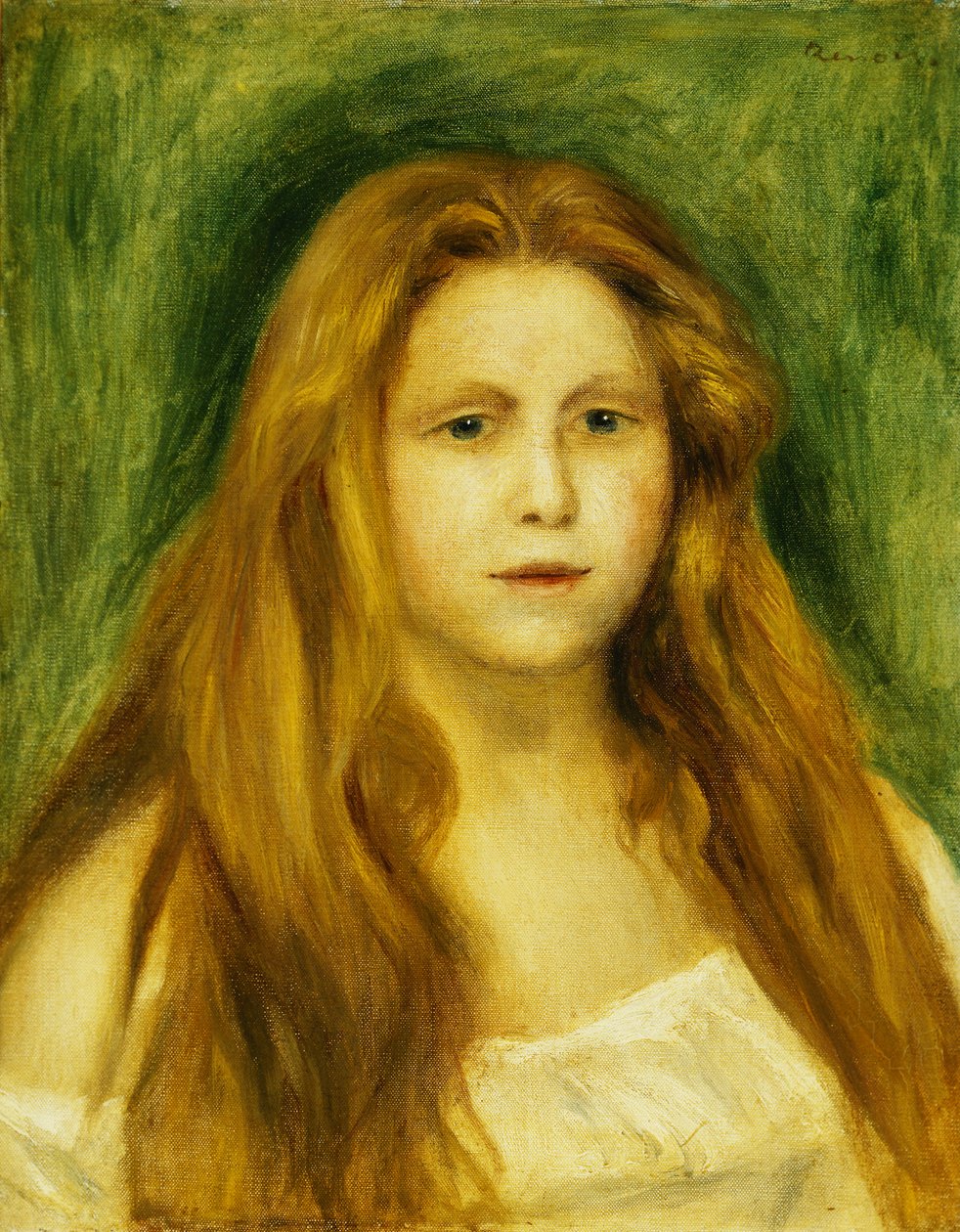 Hlava dívky; Hlava mladé dívky, 1888 od Pierre Auguste Renoir