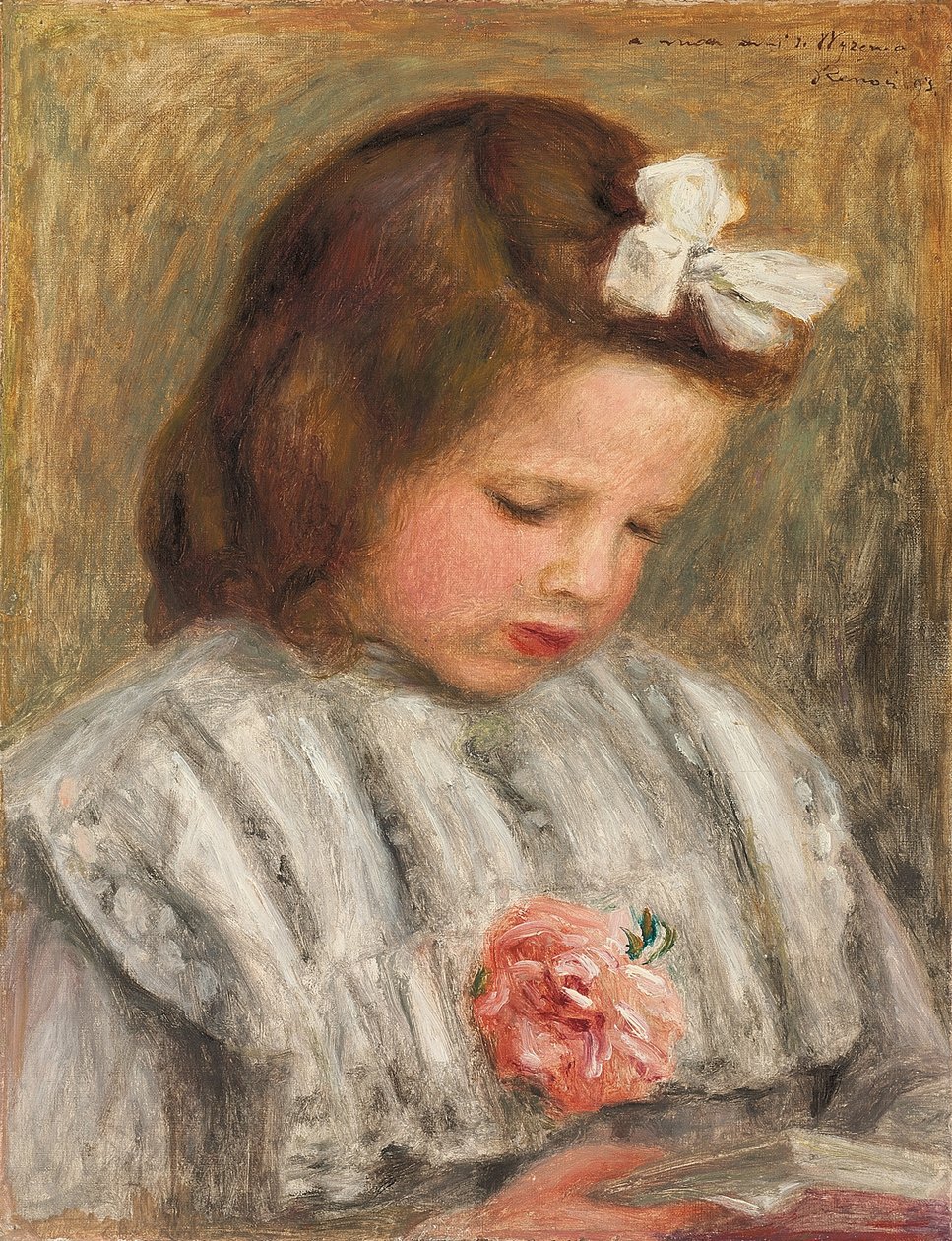 Hlava dívky; Hlava dívky, c. 1893 od Pierre Auguste Renoir