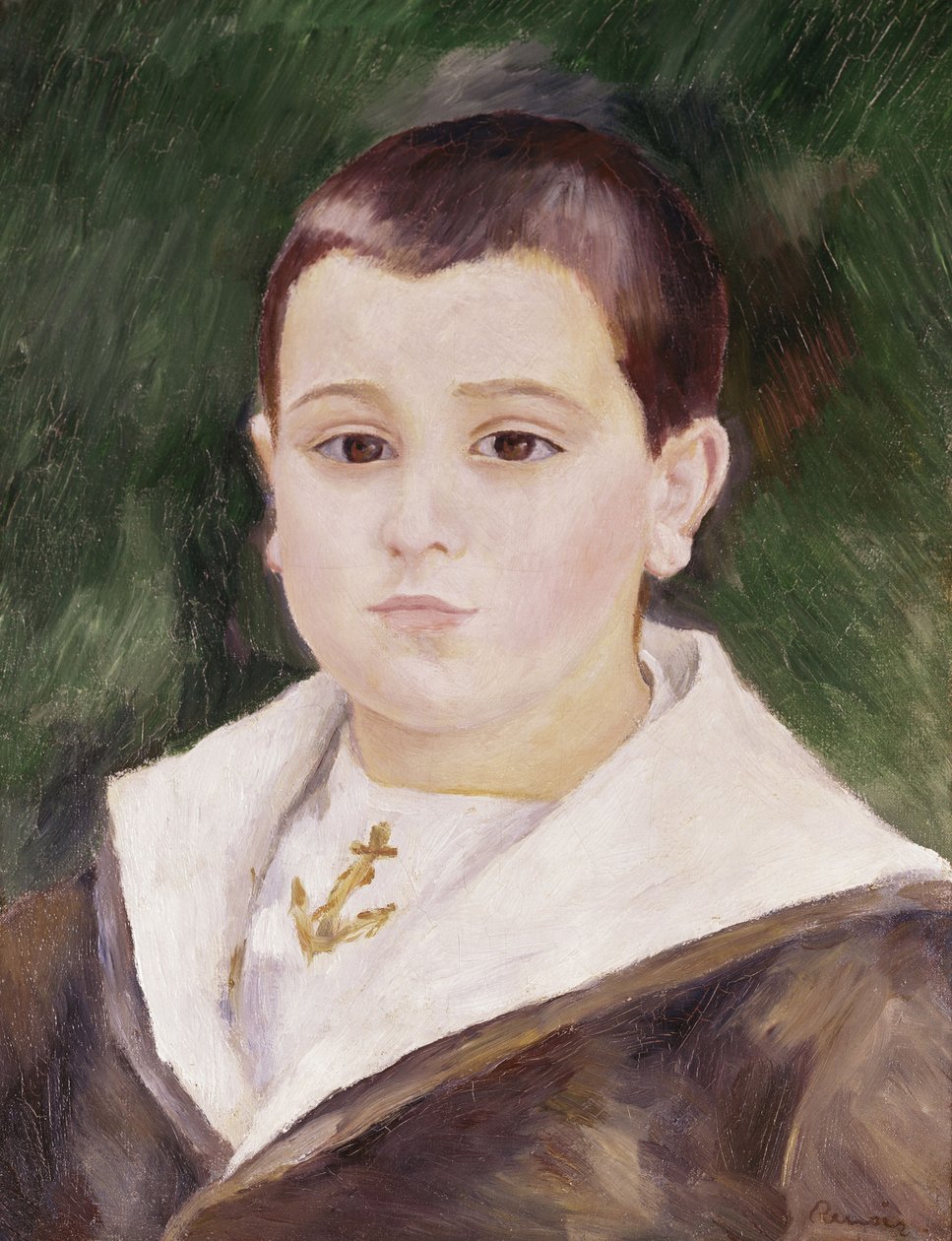 Hlava mladého chlapce v obleku Sailor od Pierre Auguste Renoir