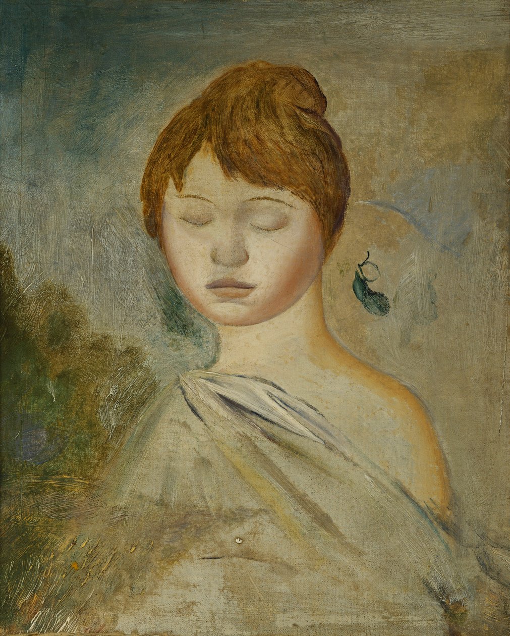 Hlava mladé ženy; Hlava mladé ženy, kolem roku 1887 od Pierre Auguste Renoir