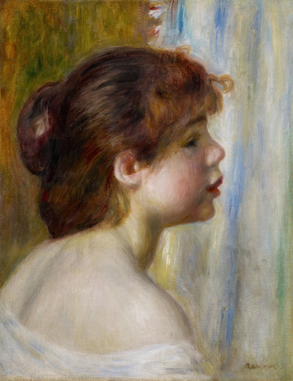 Hlava mladé ženy, konec 19. století od Pierre Auguste Renoir
