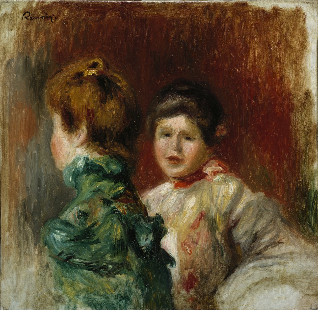 Hlavy dvou žen, kolem roku 1895 (olej na plátně) od Pierre Auguste Renoir