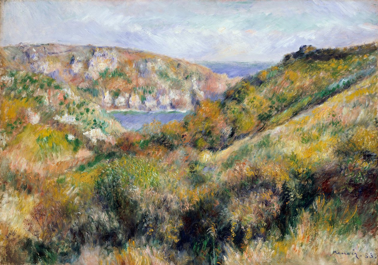 Kopce kolem zálivu Moulin Huet, Guernsey, 1883. od Pierre Auguste Renoir