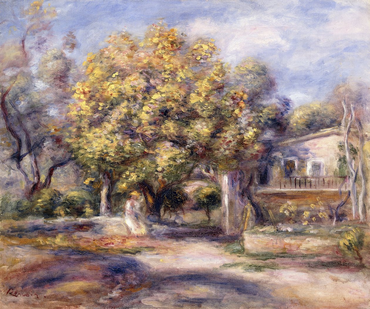 Dům v Cagnes, kolem roku 1905 (olej na plátně) od Pierre Auguste Renoir