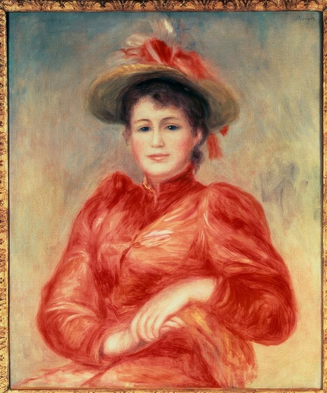Mladá žena s červeným živůtkem od Pierre Auguste Renoir
