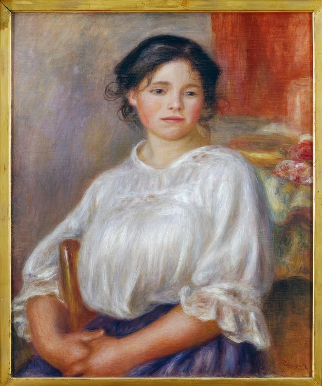 Mladá dívka sedící od Pierre Auguste Renoir