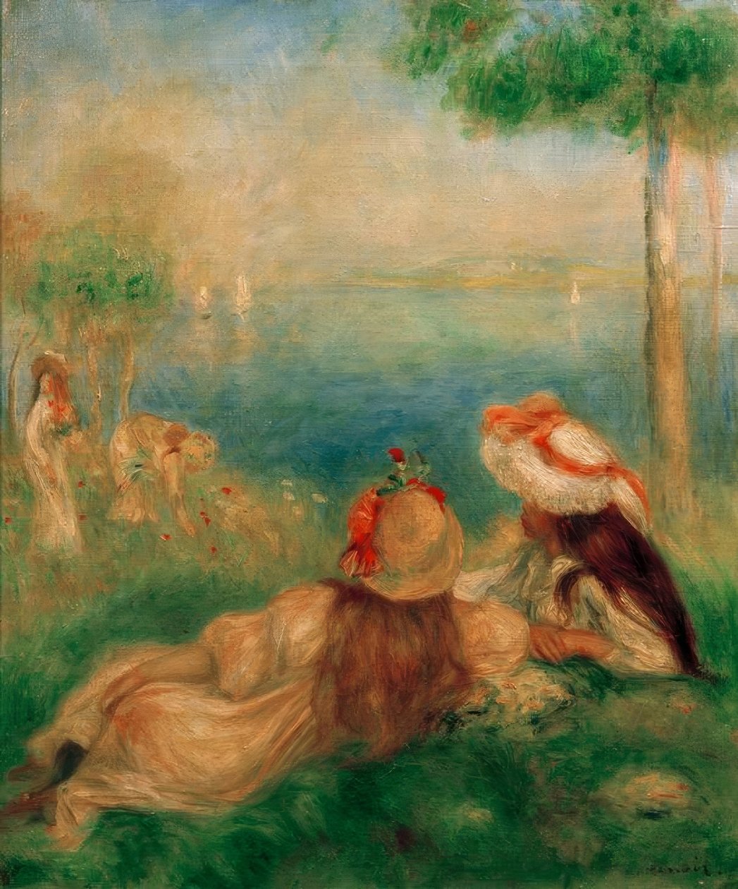 Mladé dívky u moře od Pierre Auguste Renoir