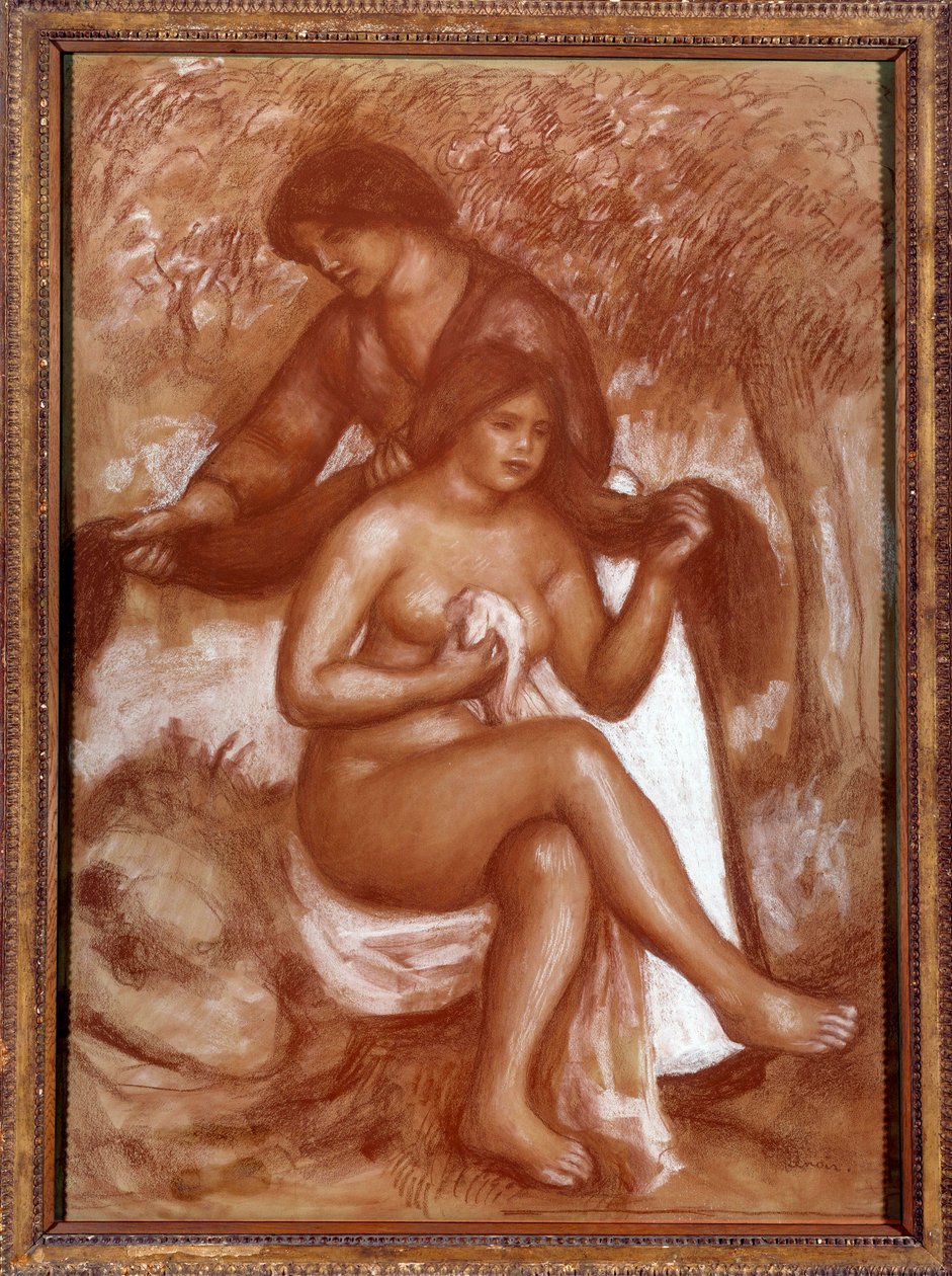 Účes nebo záchod koupačky Kresba krve a bílého chalaie od Pierra Auguste Renoira od Pierre Auguste Renoir