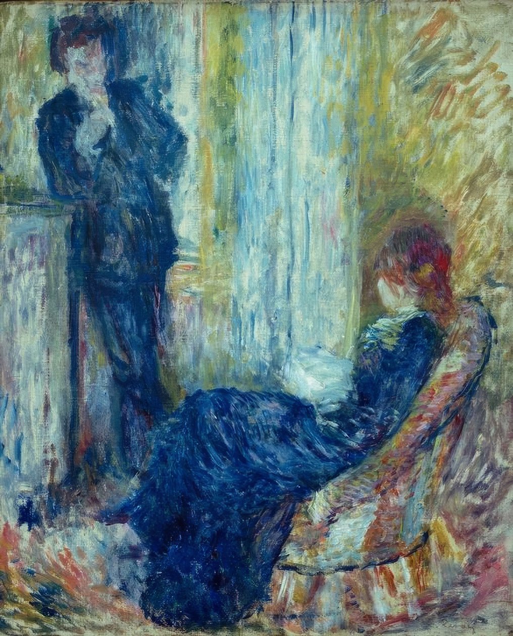 Konverzace. Rivière a Margot. Na rohu krbu od Pierre Auguste Renoir