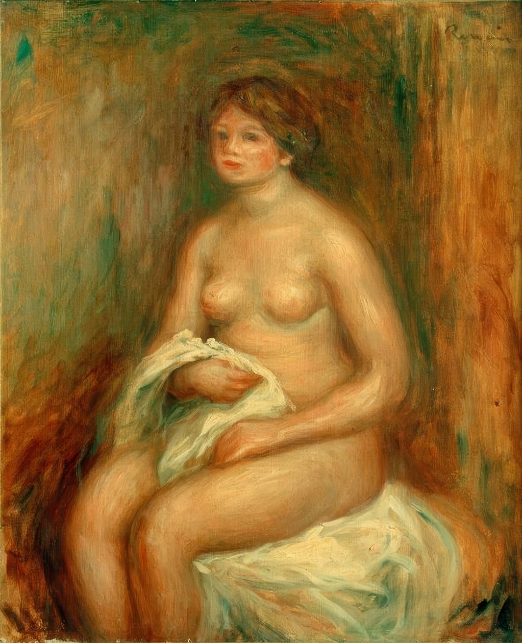 Žena s závěsem od Pierre Auguste Renoir