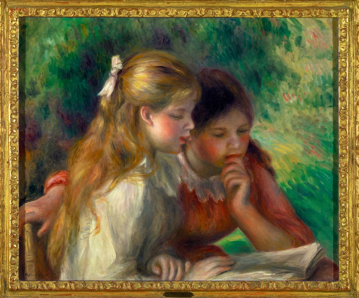 Čtení Dvě malé holčičky čtou - Obraz Pierra Auguste Renoira (1841-1919) 1892 Rozměr 0,55 x 0,65 m Paris Louvre museum Povinná zmínka: Dar Helene a Victor Lyon od Pierre Auguste Renoir