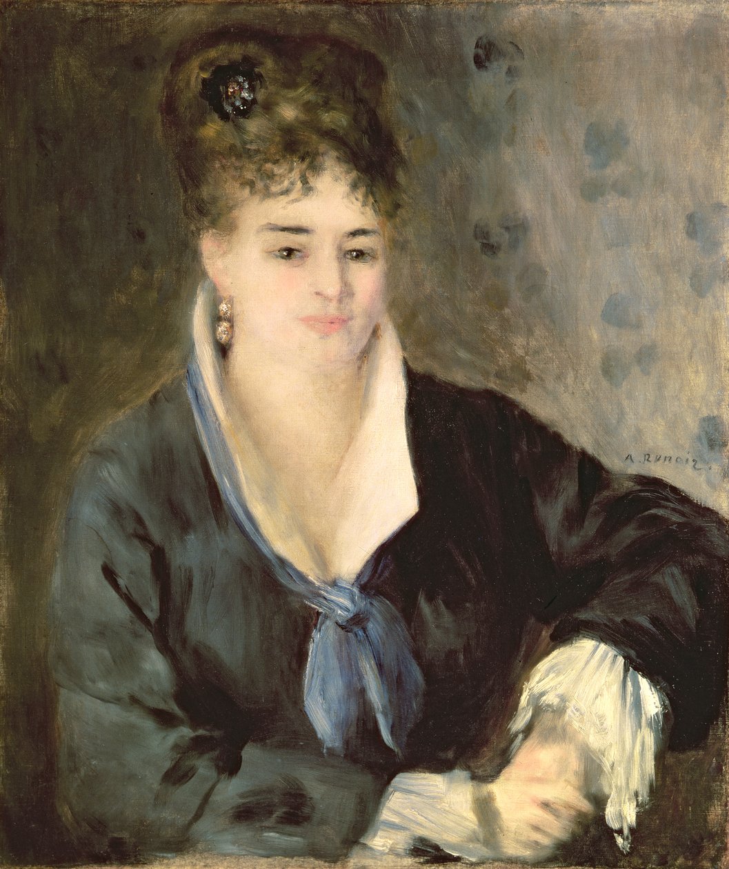 Dáma v černém, kolem roku 1876 (olej na plátně) od Pierre Auguste Renoir