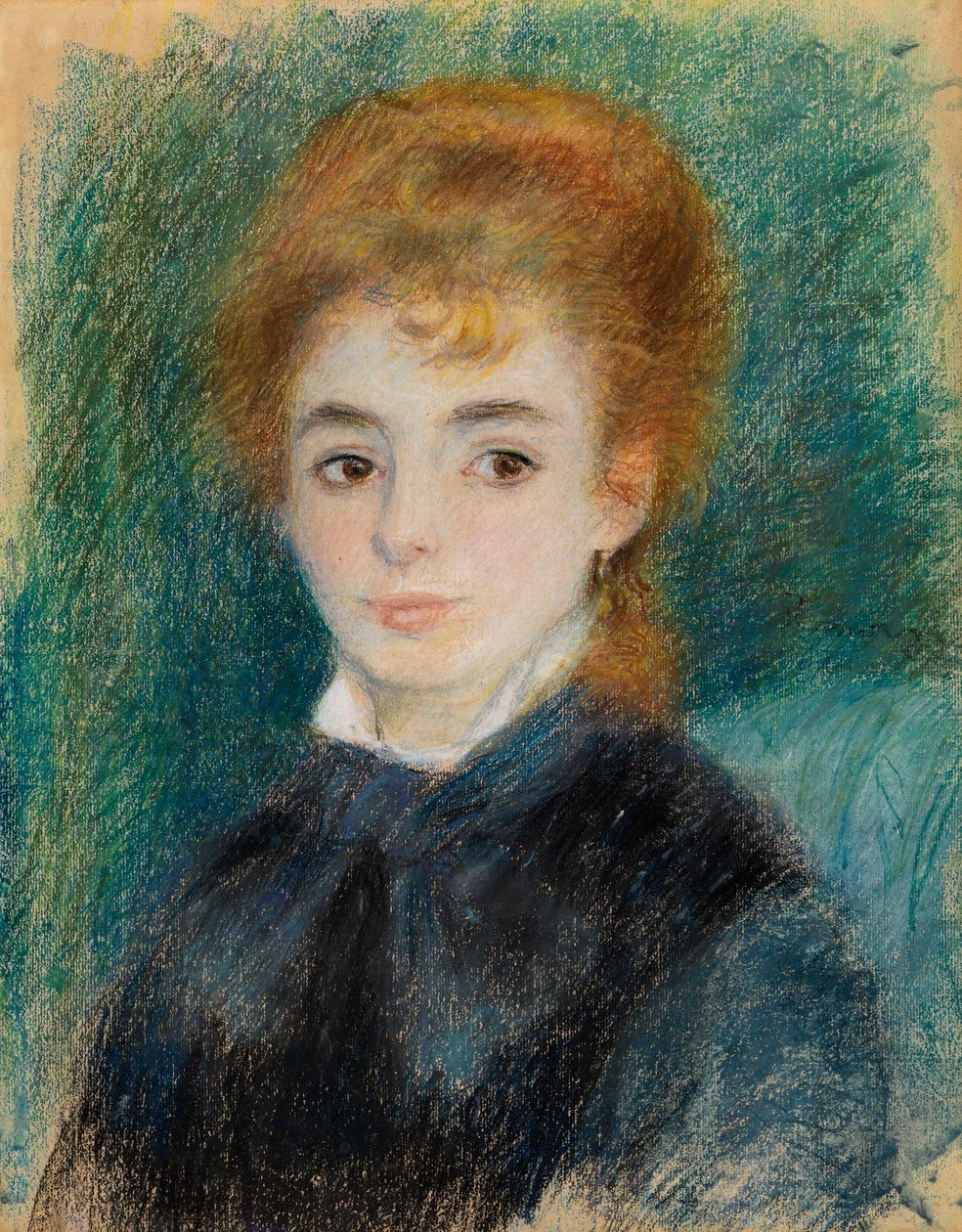 Nainen punaruskeilla hiuksilla, n. 1875-1878 (pastelli hammastetulla paperilla) od Pierre Auguste Renoir