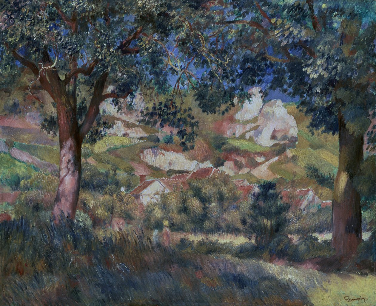 Krajina v La Roche Guyon, kolem roku 1887 (olej na plátně) od Pierre Auguste Renoir