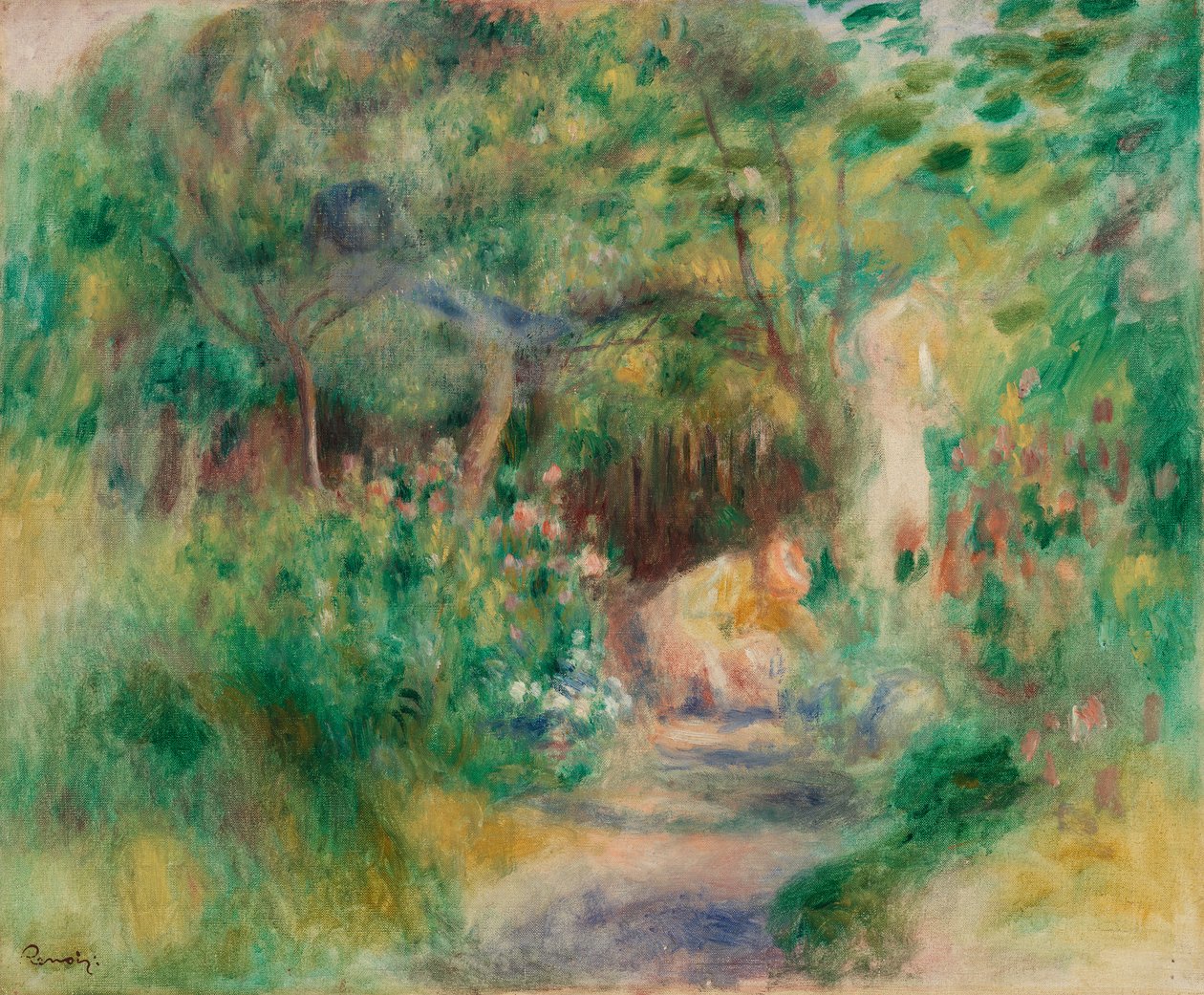 Krajina s žena zahradnictví od Pierre Auguste Renoir