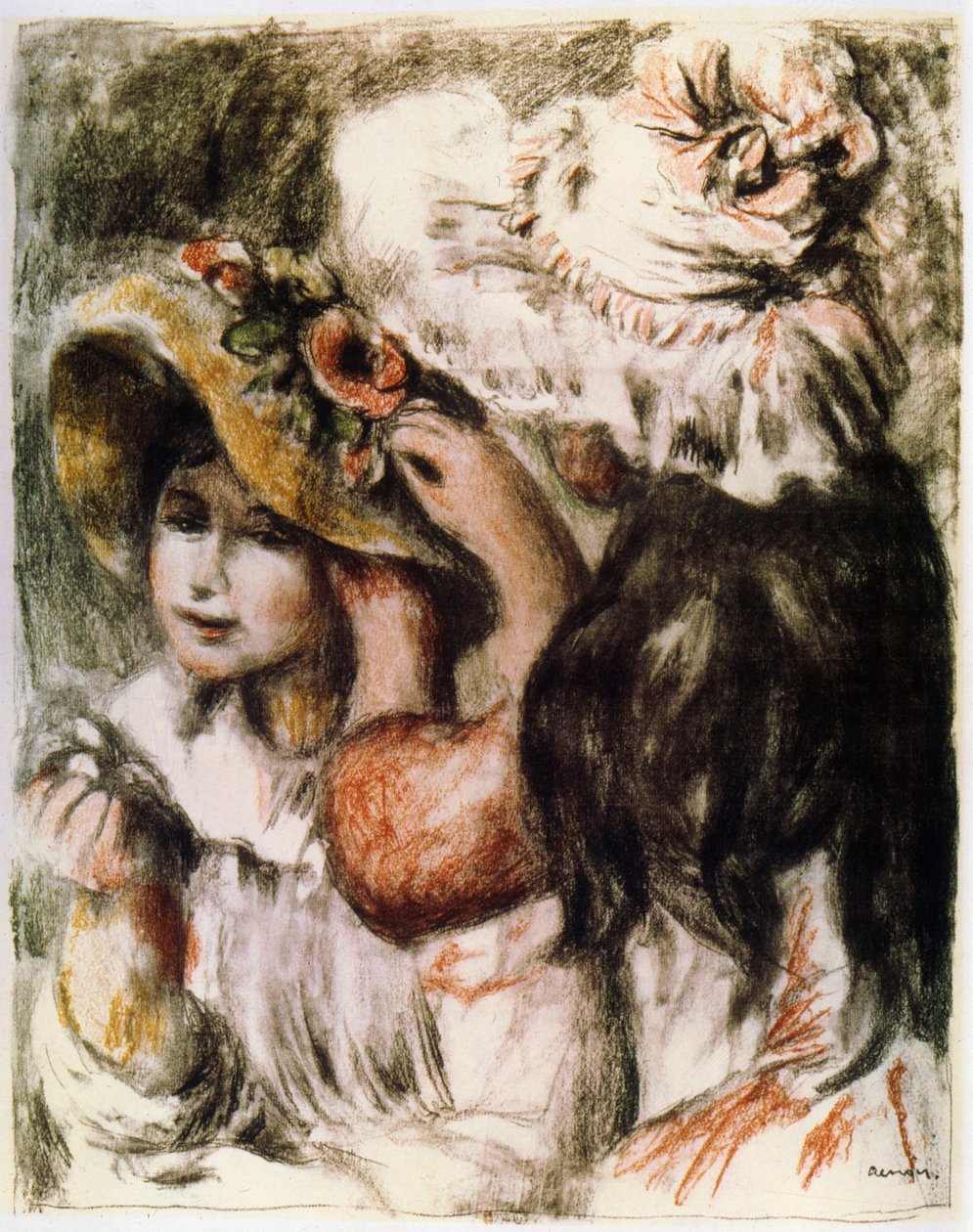 Přišpendlený klobouk Přišpendlení klobouku, 1898 od Pierre Auguste Renoir