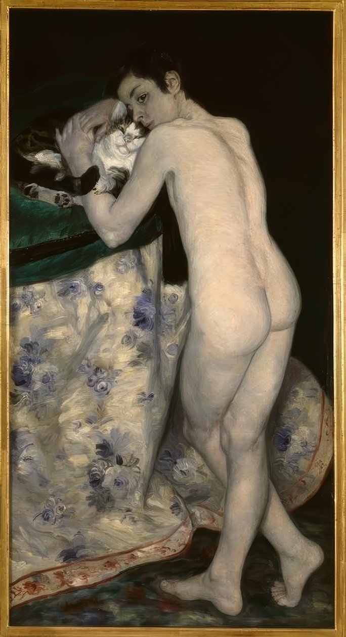 Mladý chlapec s kočkou od Pierre Auguste Renoir
