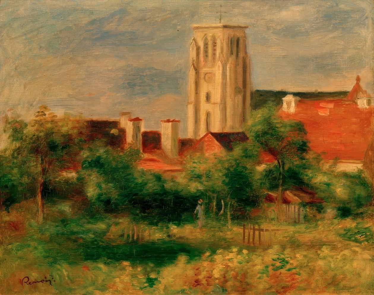 Kostel Essoyes od Pierre Auguste Renoir