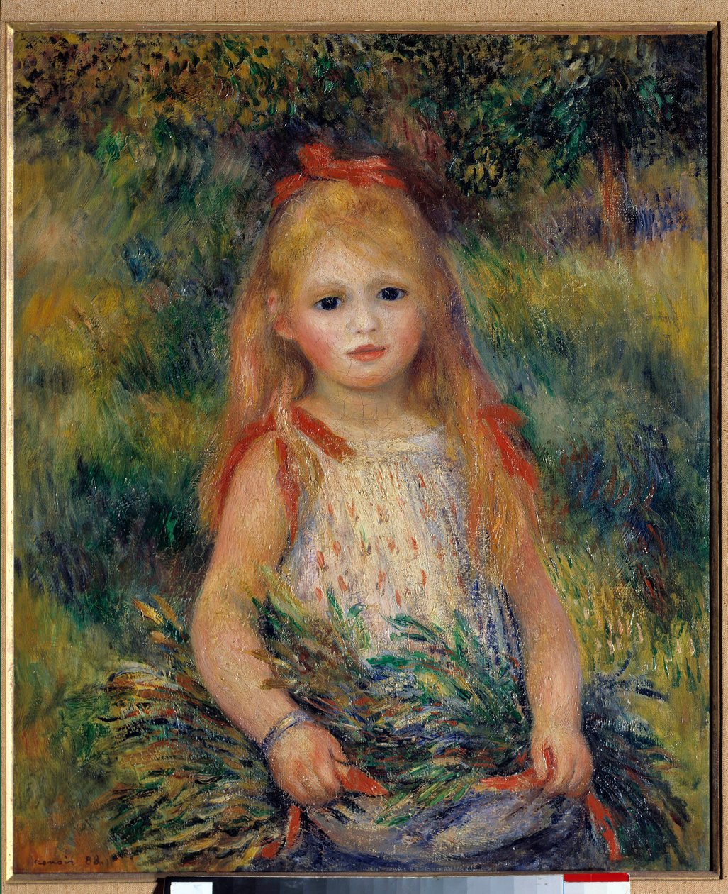 Holčička se snopem Obraz Pierra Auguste Renoira (1841-1919) 1888, 65 × 54 cm. Sao Paulo, muzeum umění od Pierre Auguste Renoir