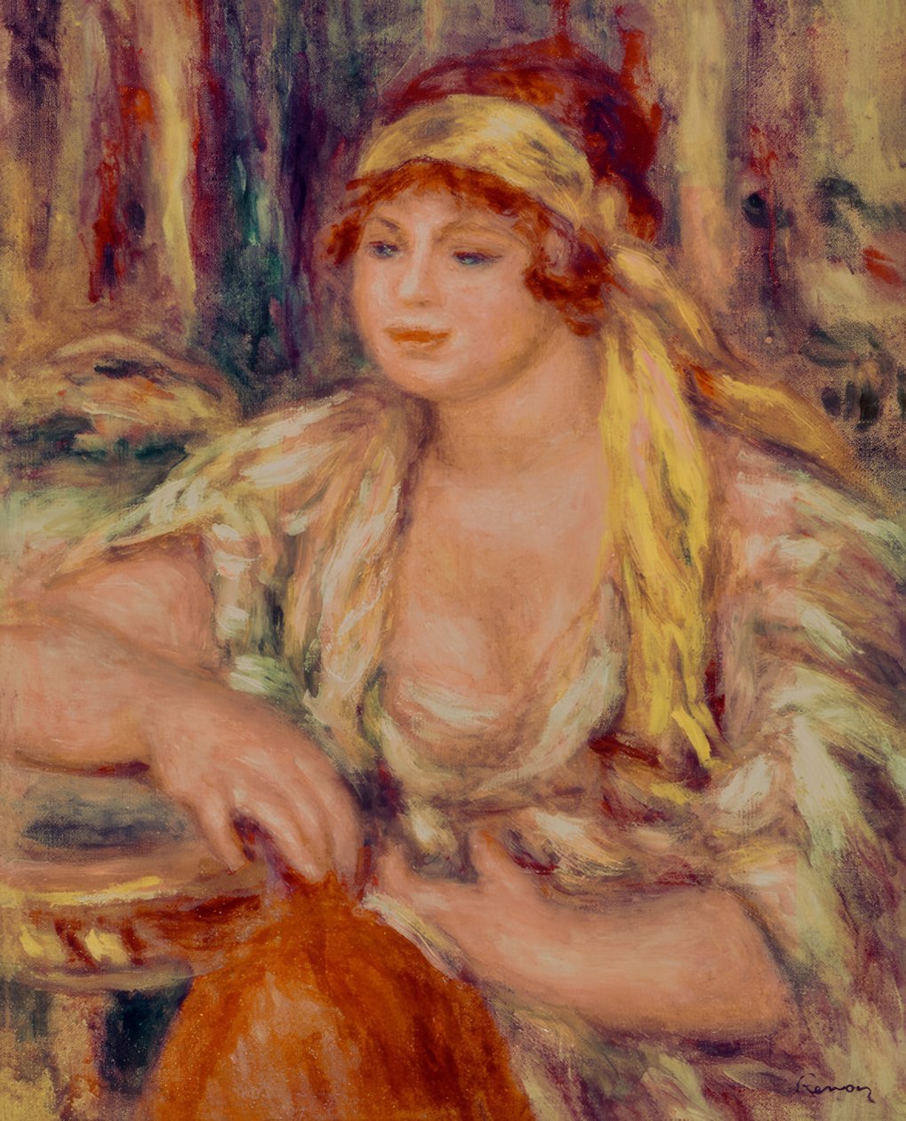 Madame Renoirová ve žlutém turbanu od Pierre Auguste Renoir