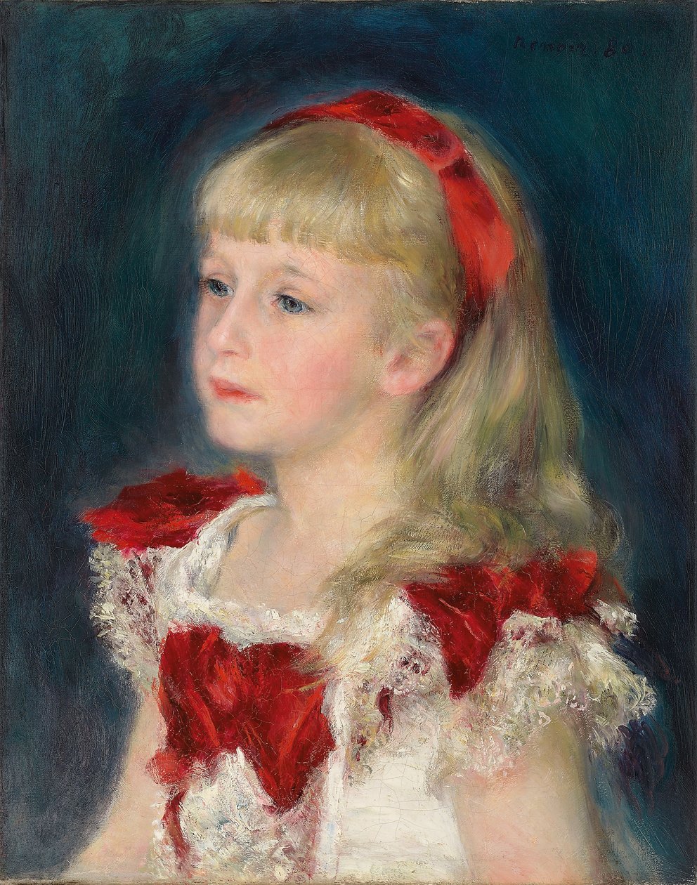 Mademoiselle Grimprel s červenou stuhou, 1880 od Pierre Auguste Renoir