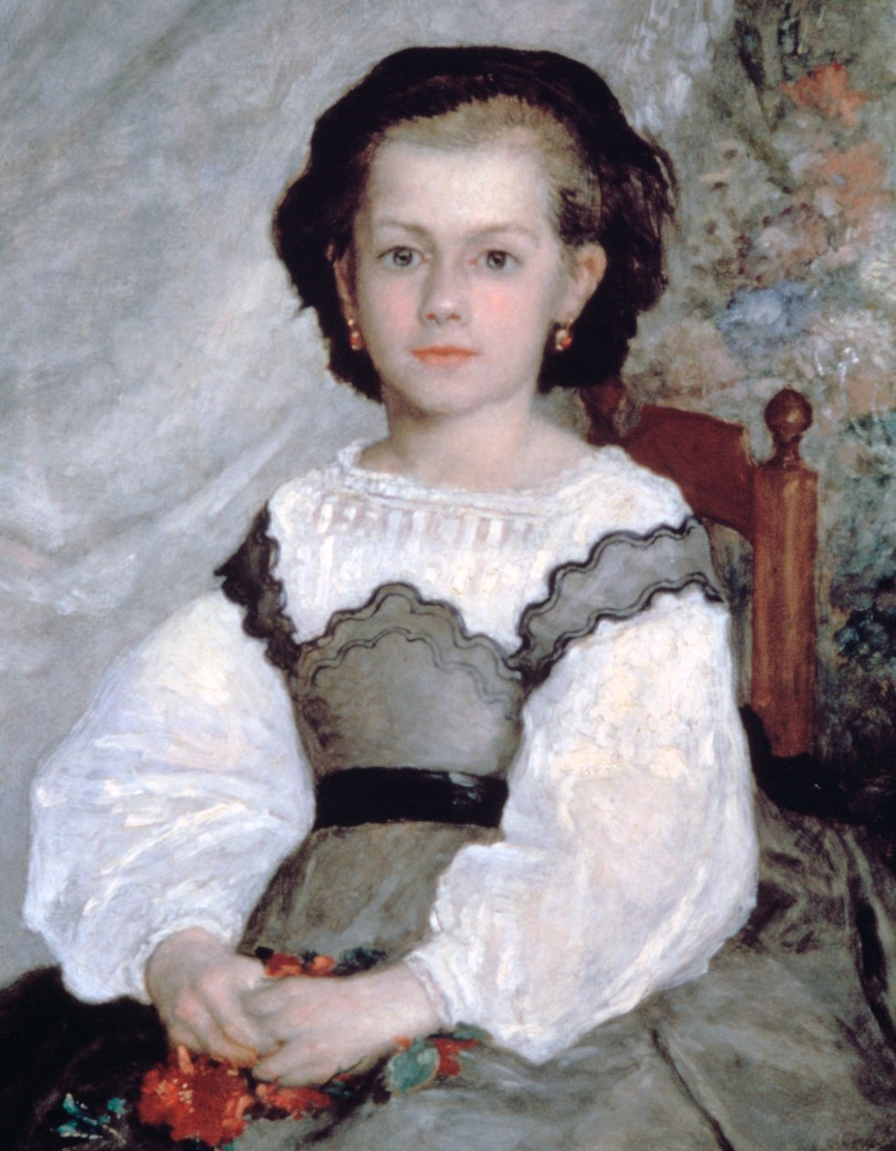 Mademoiselle Romaine Lacaux, detail, 1864 od Pierre Auguste Renoir