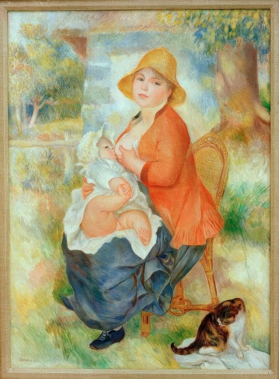 Mateřství. Žena kojí své dítě od Pierre Auguste Renoir