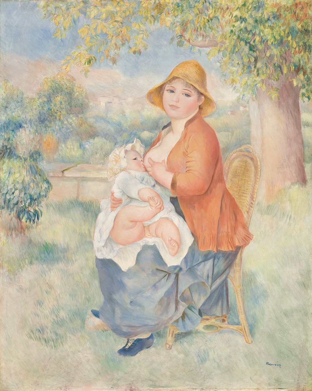 Mateřství nebo Žena kojící své dítě (Madame Renoir a její syn) od Pierre Auguste Renoir