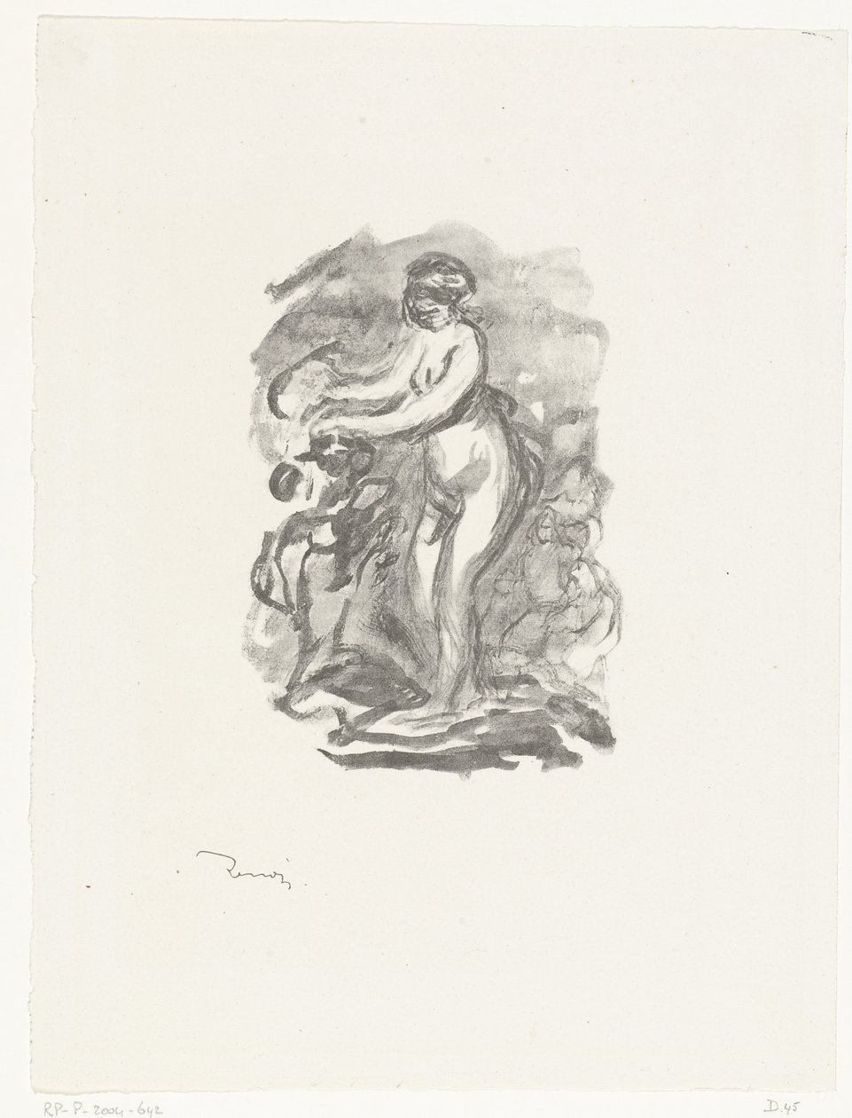 Nahá žena stojící vedle révy Žena z cep de vigne od Pierre Auguste Renoir