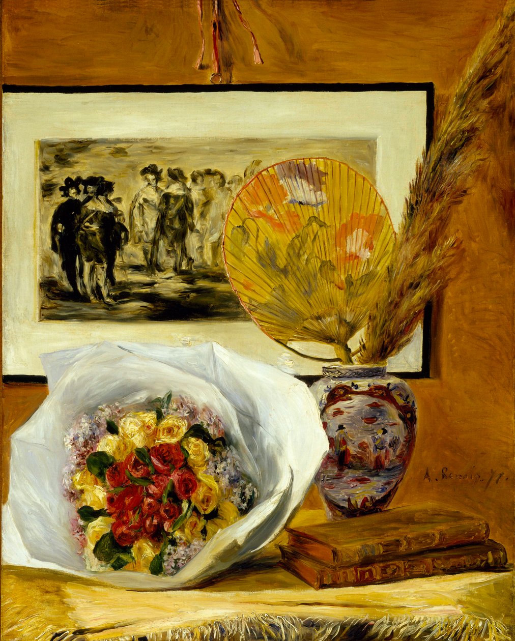 ""Příroda morte au bouquet"" (Zátiší s kyticí) Peinture de Pierre Auguste Renoir (1841-1919) 1871 Rozměr 73x58 cm Olej na plátně 1871 Museum of Fine Arts, Houston od Pierre Auguste Renoir