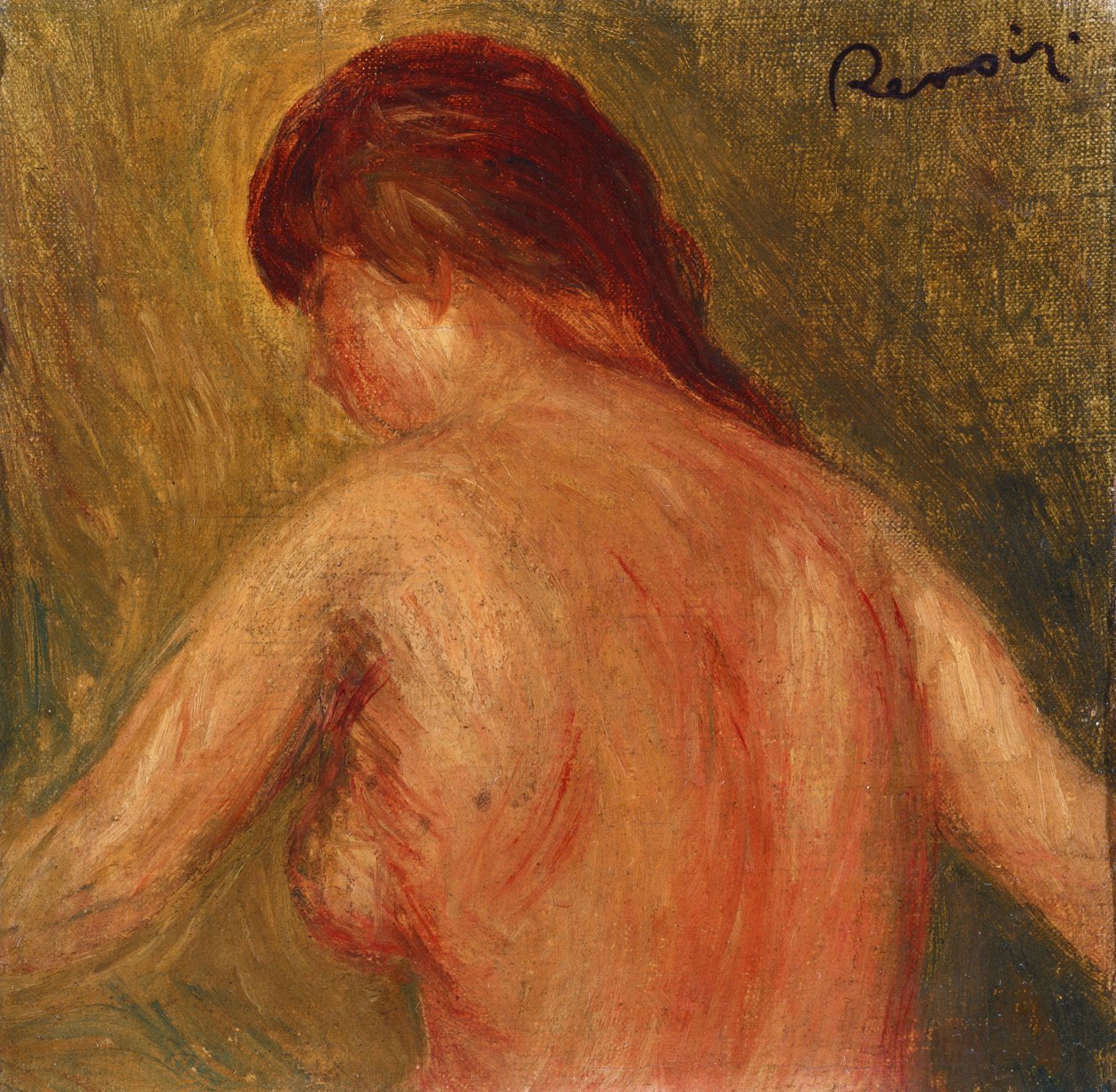 Nahé ženské torzo, zezadu od Pierre Auguste Renoir