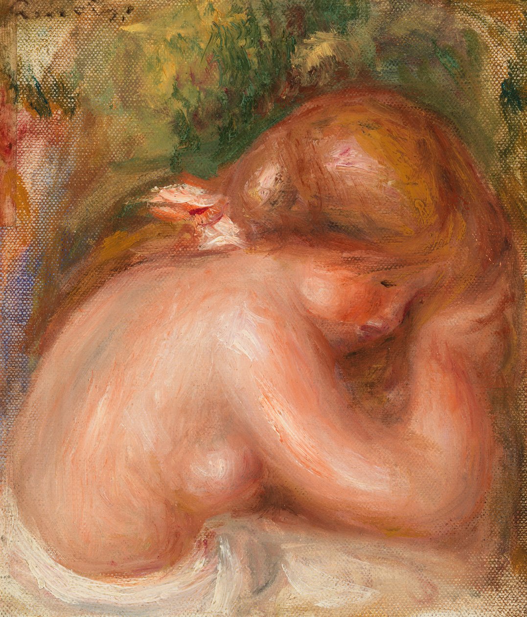 Nahé torzo mladé dívky od Pierre Auguste Renoir