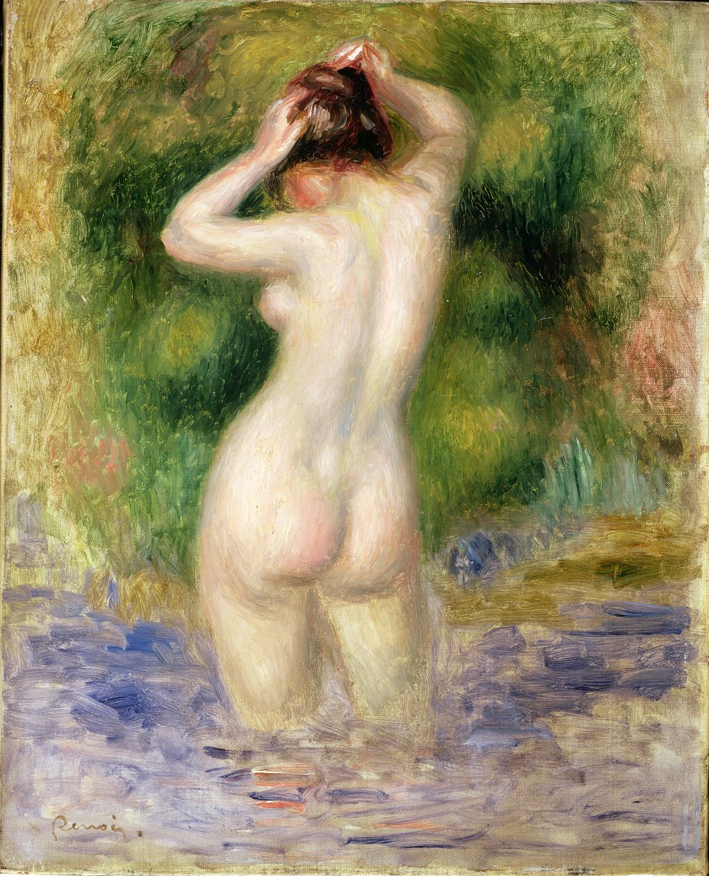 Nude Wading, cca 1880 (olej na plátně) od Pierre Auguste Renoir