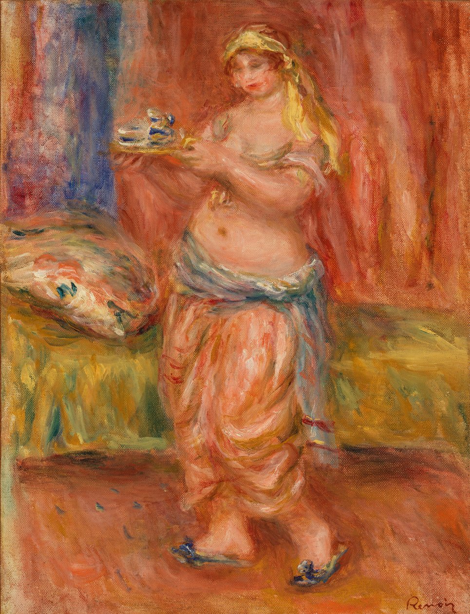 Odaliska s čajovou sadou od Pierre Auguste Renoir