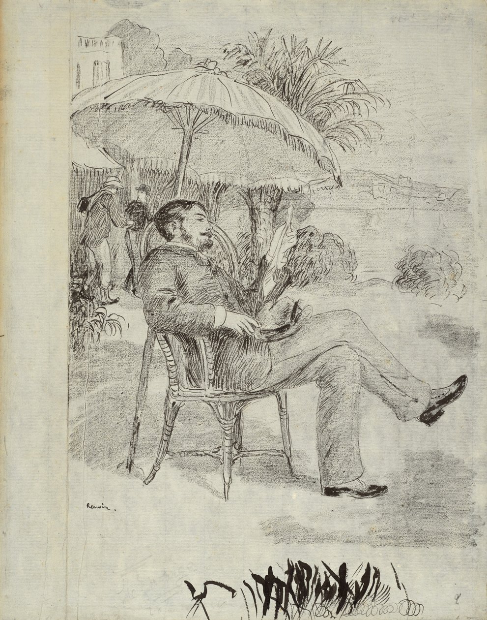 Na terase hotelu v Bordighera: Malíř Jean Martin hodnotí svůj účet, 1881 od Pierre Auguste Renoir