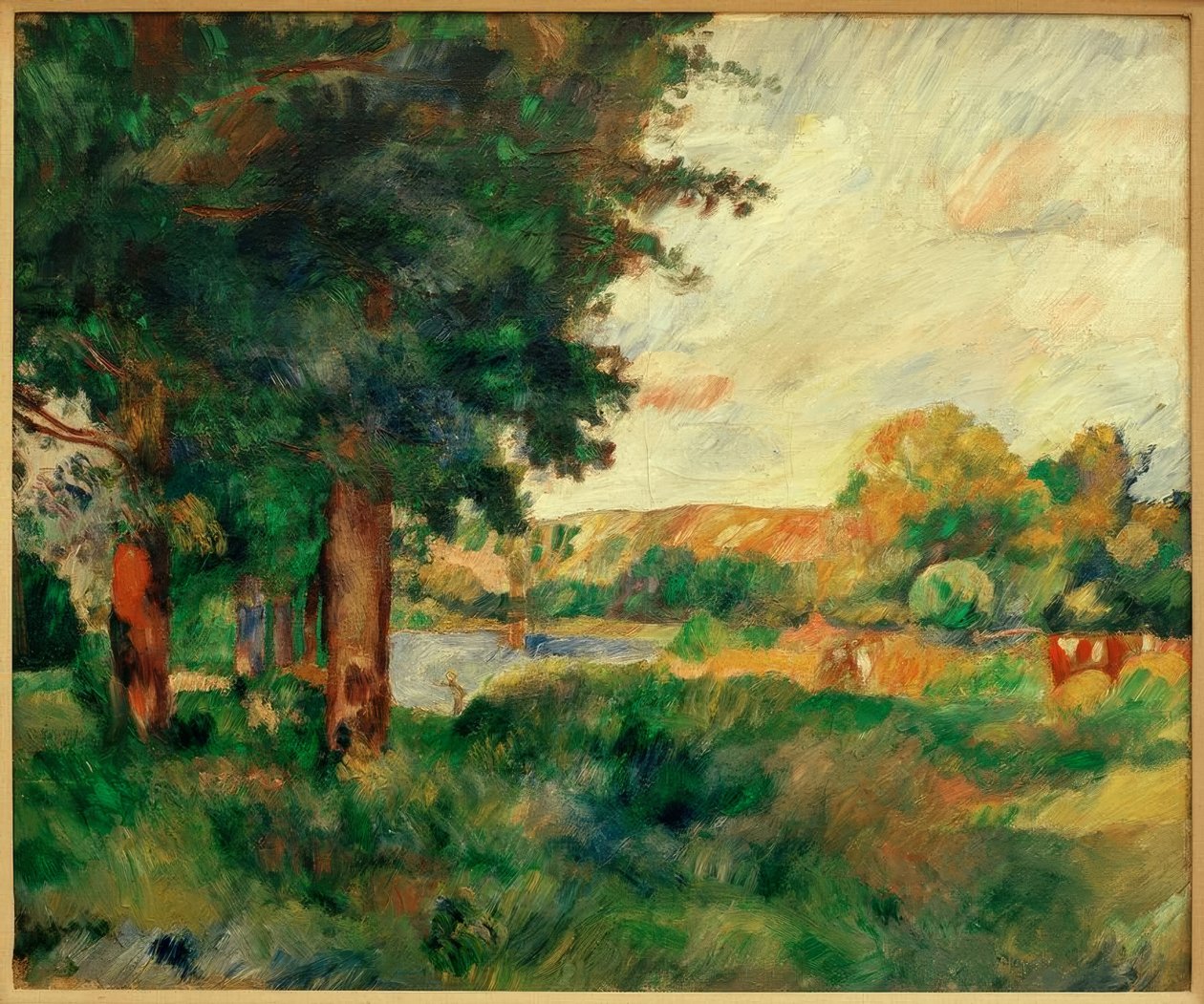 Ile de France krajina s vysokými stromy od Pierre Auguste Renoir