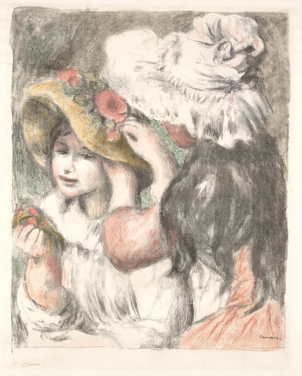 Připnutí klobouku od Pierre Auguste Renoir