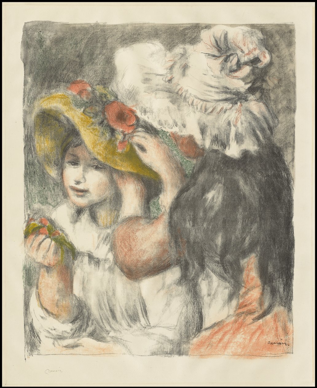 Pinning the Hat: Second Plate, c.1898 od Pierre Auguste Renoir